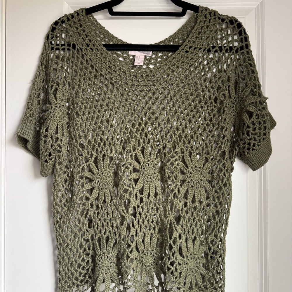 Cropped Green Relaxed Blouse